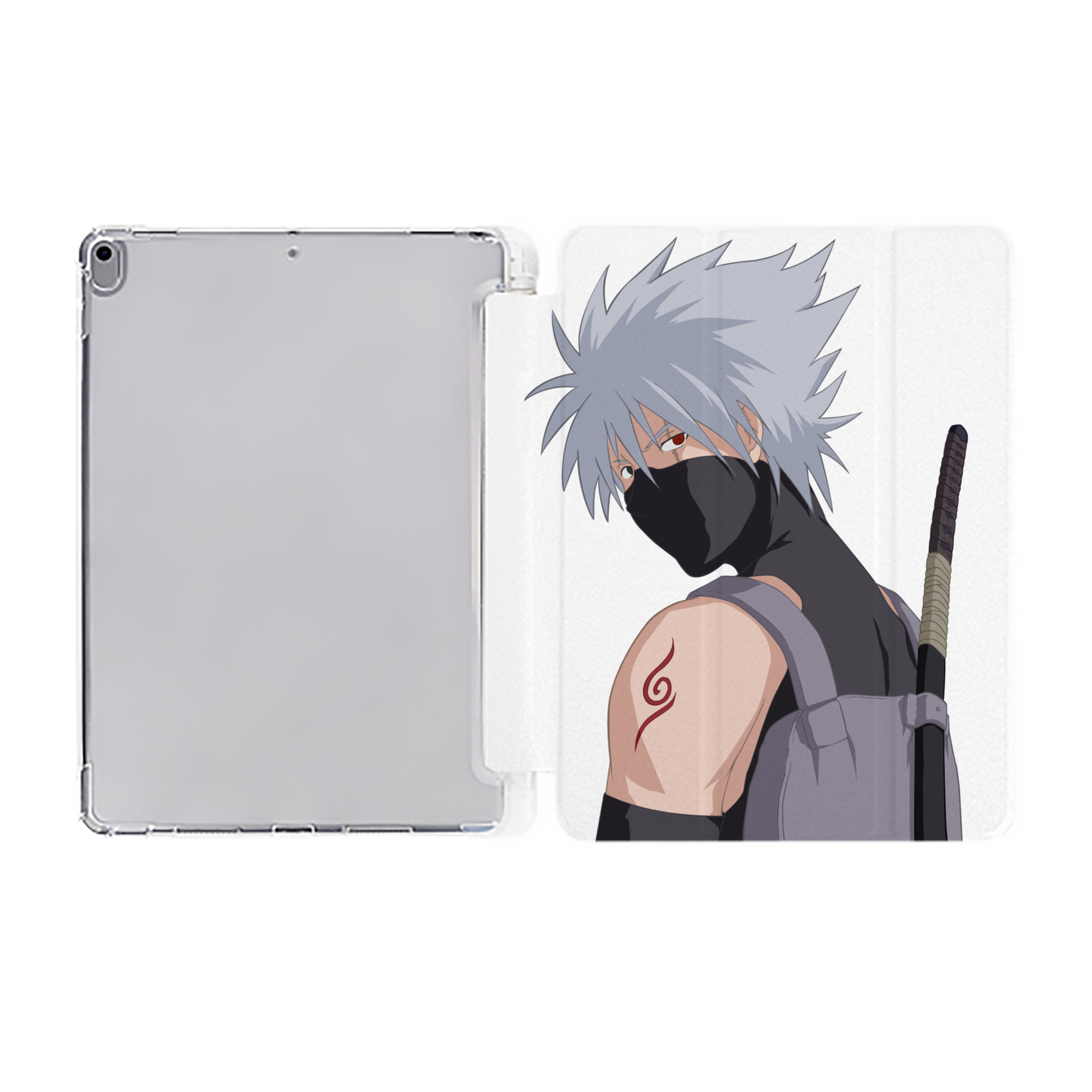（画像用） NARUTO -ナルト- はたけ カカシ Hatake Kakashi IPad ケース ペン収納付き 三つ折りスタンド PUレザー×シリコン 対応機種9.5/10.5/10.9インチ